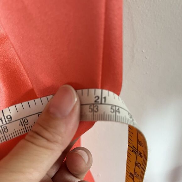 Vintage 90s Cache Strapless Satin Coral Evening Prom Formal Dress Y2K - Picture 8 of 10